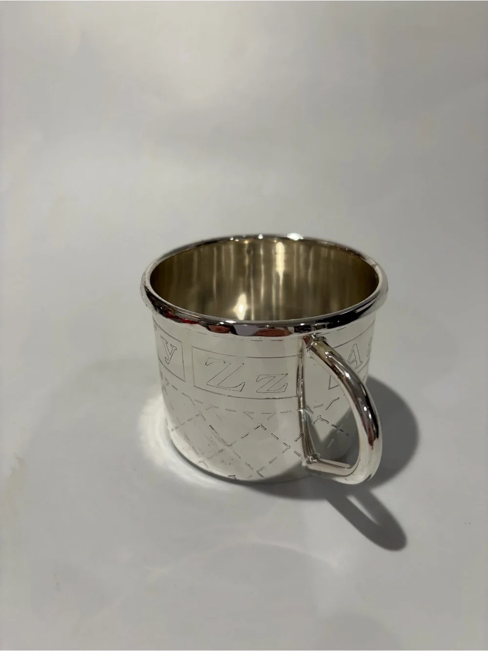 Ralph Lauren Silver Baby Cup Alphabet New Baby Nursery Baby Shower Gift